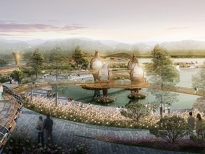 现代生态景观文旅项目景观 景观湿地 景观