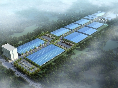 现代主义物流中心 工业厂房 物流中心