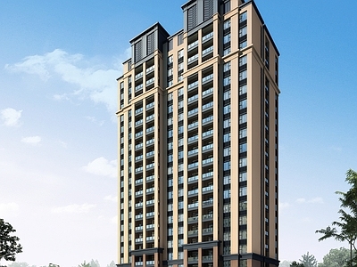 新古典主义小高层住宅楼 住宅 小高层