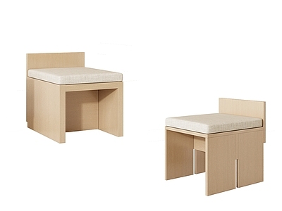 日式餐椅 单椅 休闲椅 餐椅 梳妆凳 木质单椅