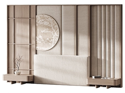 新中式床头背景墙