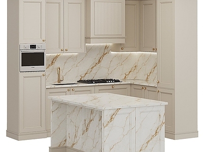 奶油风开放式厨房