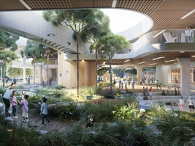 现代主义学校建筑 深圳学校 36班学校 九年一贯制学校 生态创新创意