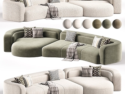 现代简约弧形沙发