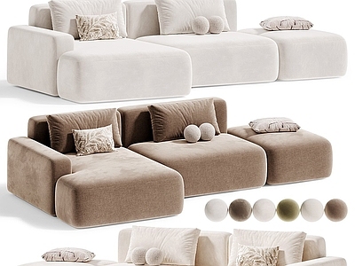 奶油风模块沙发