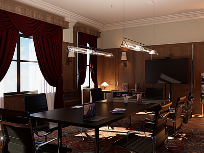 中古风会议室 会议室 办公室 欧式 欧式现代 高级