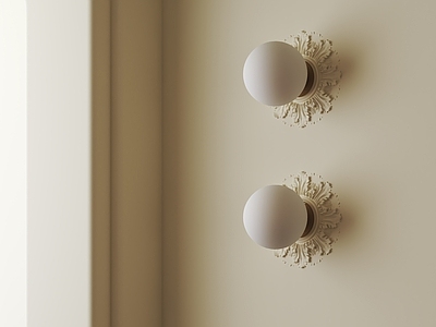 奶油风石膏壁灯 现代石膏壁灯