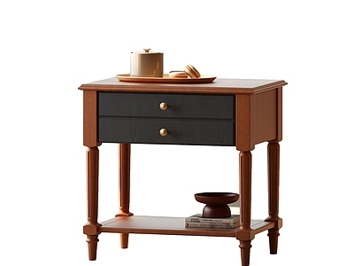 中古风床头柜