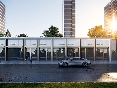 现代简约商业街 现代商业街