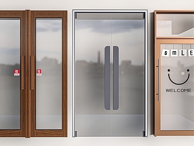 现代简约双开门 现代商铺玻璃门  玻璃双开门 商业街玻璃门  咖啡厅玻璃门