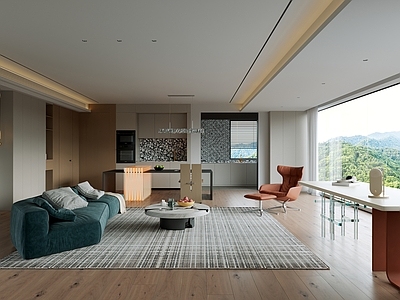 现代简约大平层客餐厅