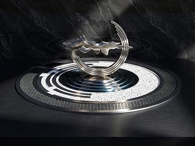 新中式雕塑摆件 新中式雕塑 水景雕塑