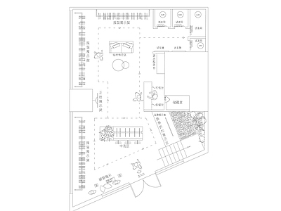现代服装店 一百平服装店平面 施工图