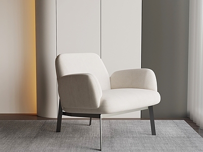 现代简约单人沙发 现代奶油风休闲椅