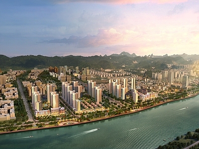 现代主义鸟瞰规划 住宅 鸟瞰规划