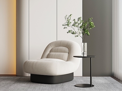 现代简约单人沙发 现代奶油风休闲椅