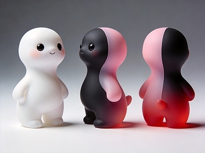 软萌治愈风雕塑摆件 卡通 雕塑 潮玩 手办 美陈