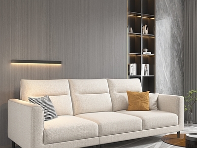 现代简约三人沙发