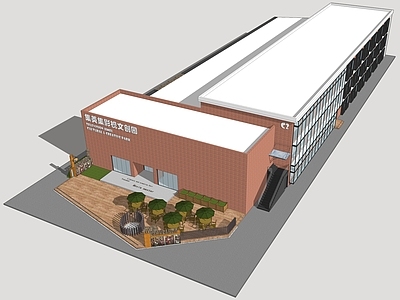 工业风改造创业园区 产业园建筑 创业园建筑 厂房改造建筑 红砖建筑