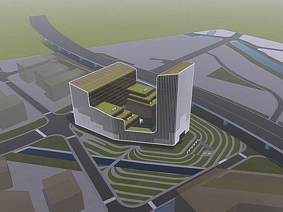 现代企业总部 科技产业园 高层办公楼 企业总部大楼