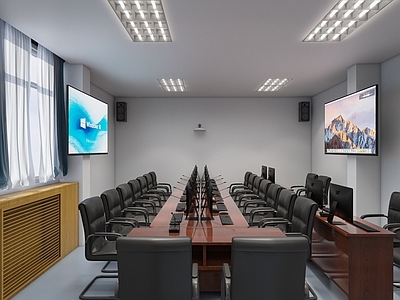 现代简约会议室 党政机关会议室
