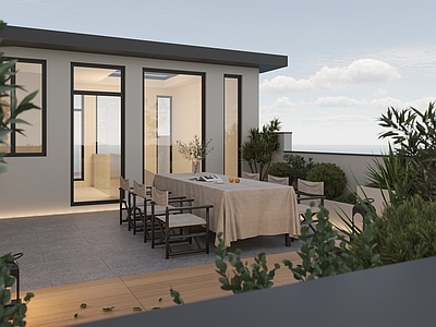 现代简约屋顶花园