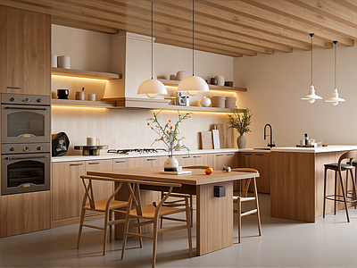 现代开放式厨房 风厨房