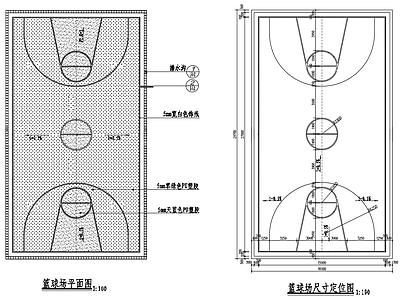 景观节点 篮球场 施工图
