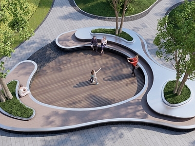 现代简约景观座椅 现代休闲景观座椅 现代异形景观树池 景观装置 景观休闲座椅