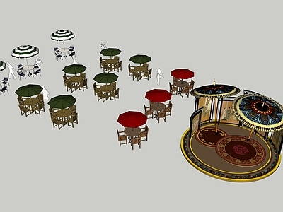 新中式遮阳伞 遮阳伞 户外桌椅