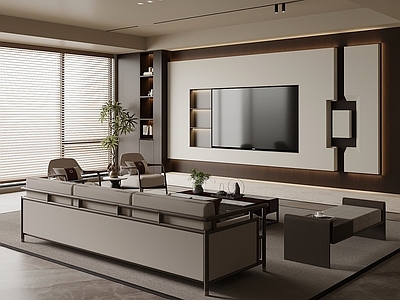 新中式开放式客厅