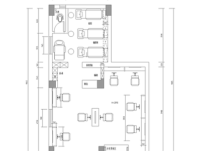 现代理发店 理发店 施工图