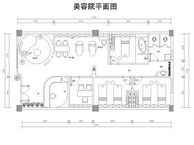 现代美容院 美容院 施工图