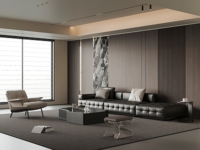 意式极简开放式客厅