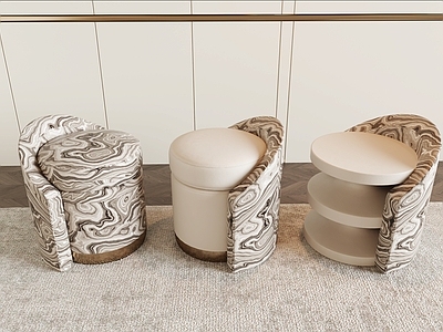 奶油风沙发凳 现代轻奢凳子 意式轻奢凳子 现代凳子 沙发凳
