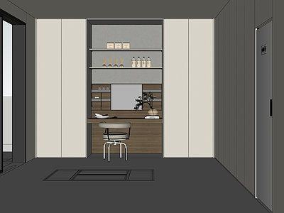 现代简约衣帽间 别墅衣帽间设计 独立衣帽间 梳妆台 开放式衣帽间