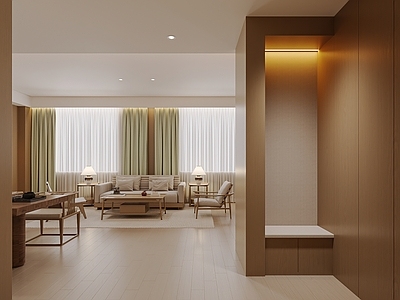 新中式酒店客房 行政标间