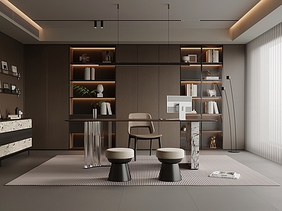 现代极简书房