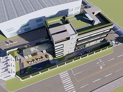 现代产业园办公楼 办公楼改造 厂房改造 景观改造 庭院景观