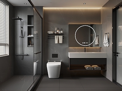 现代极简卫生间