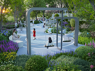 现代简约儿童游乐空间 儿童乐园 五感花园