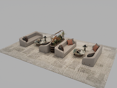 现代简约沙发组合 沙发组合 沙发 极简沙发