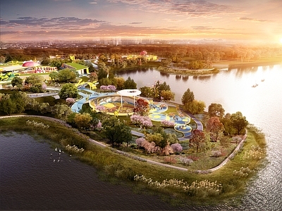 儿童主题乐园风格儿童游乐空间 滨水 儿童乐园 动物园 萌宠乐园 公园