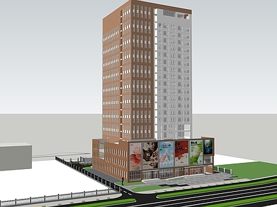 现代商业综合体景观 商业综合体 办公楼 商业 建筑 景观