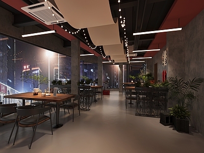 工业风烧烤店 烧烤店 火锅点