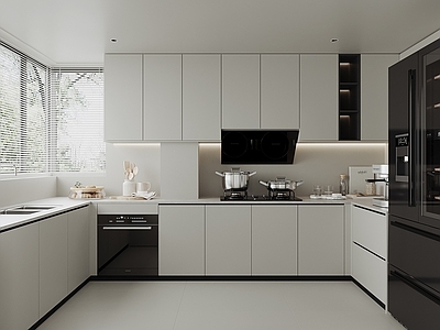 现代简约封闭式厨房 U型厨房