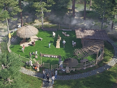 自然野趣风文旅项目景观 萌宠乐园 萌宠互动羊驼 羊驼互动投喂 羊驼圈舍 文旅萌宠研学