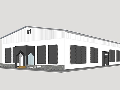 现代简约标准厂房 厂房改造 文创园建筑 展览馆 美术馆