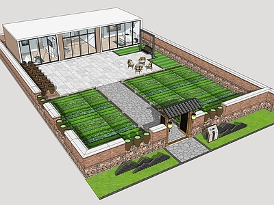 新中式乡村庭院 乡村农家乐 乡村民宿 乡村菜园