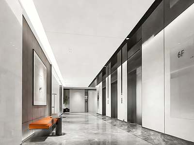 现代简约电梯厅 电梯厅